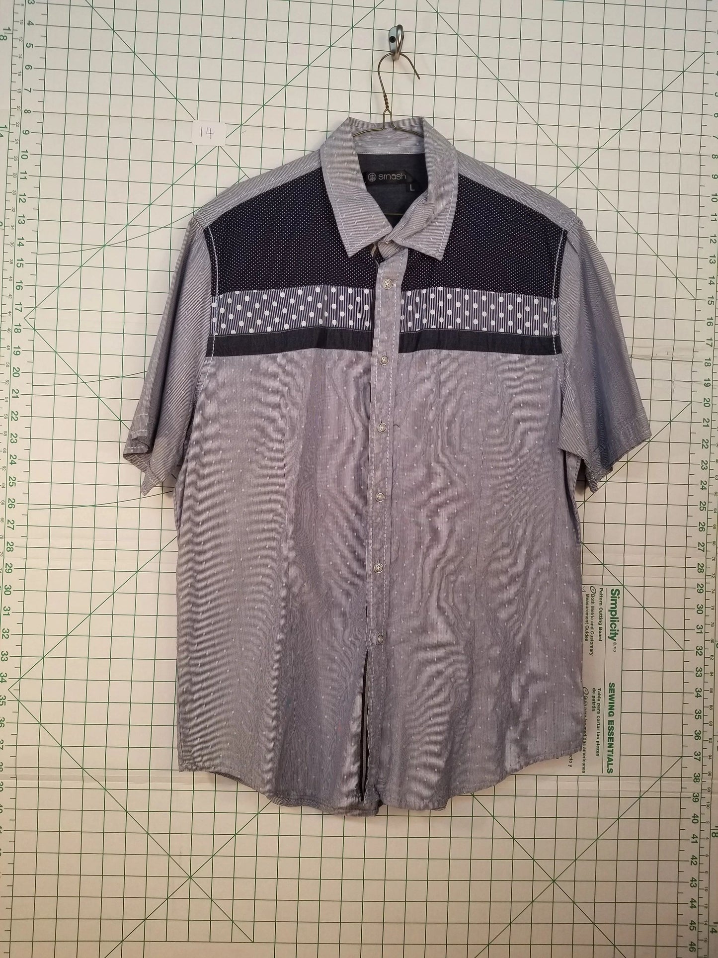 Smash Blue Cowboy-style Short Sleeve Button Down Large