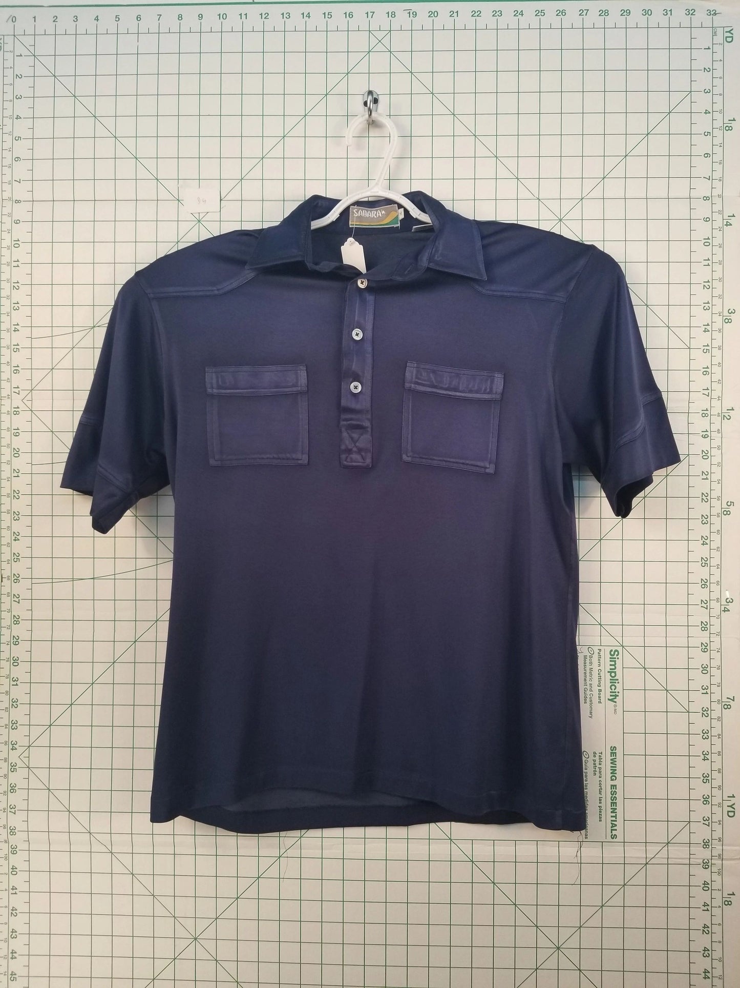 Sahara Blue Short Sleeve Button Down M