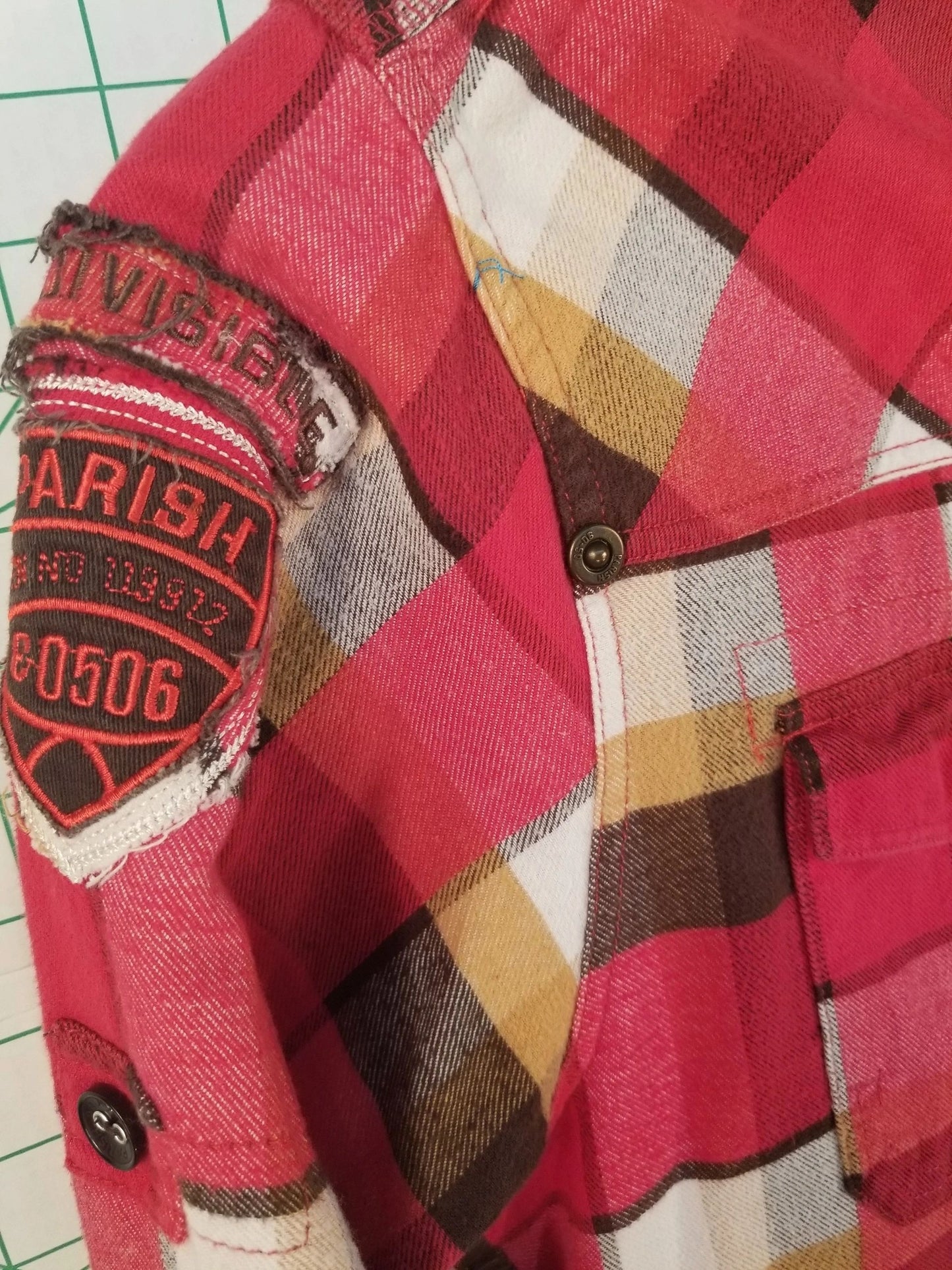 Parish Red Plaid Flannel Button Down