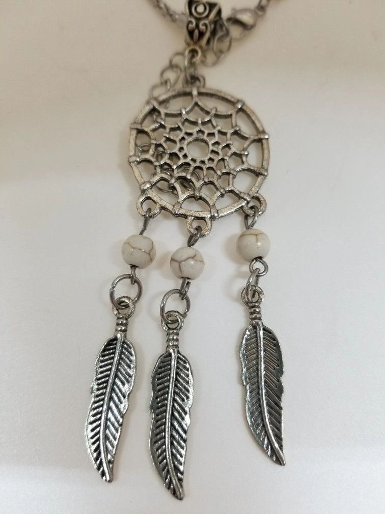 Alloy Chain Necklace With Dreamcatcher Pendant