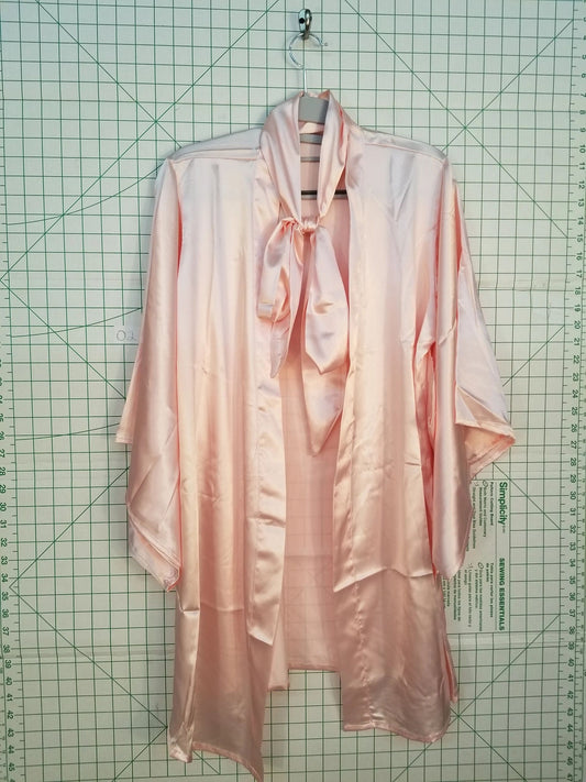 Pink Silk Robe with Bow