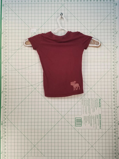 Abercrombie Red Embroidered Tee Small