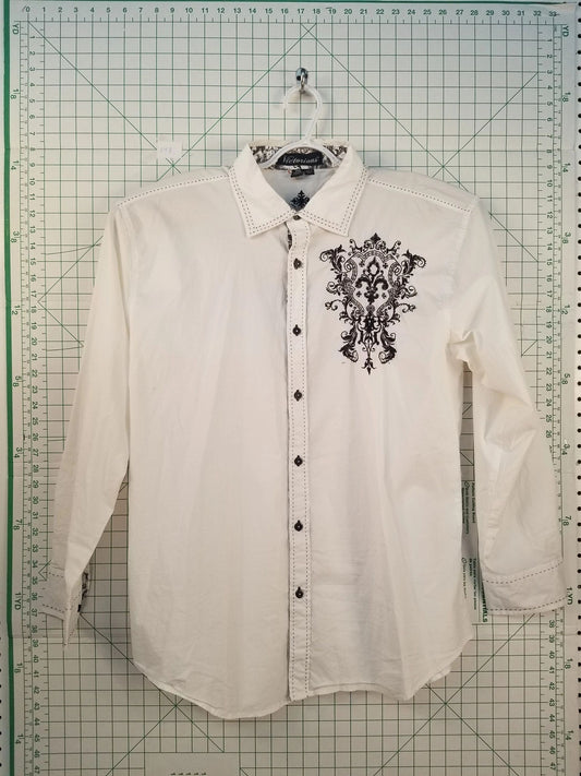 Victorious Embroidered White Button Up