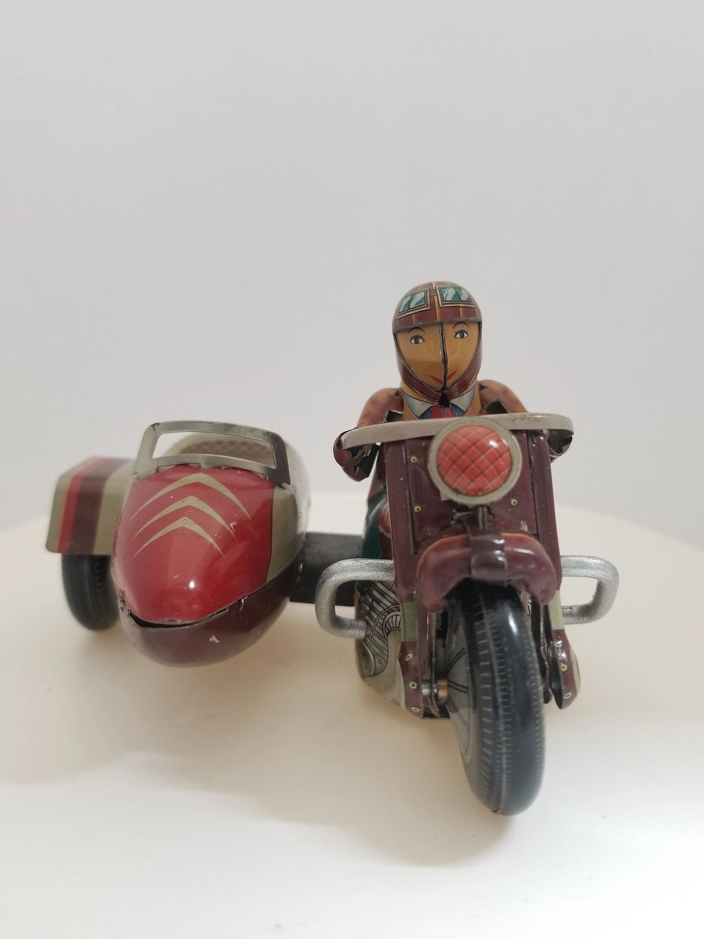 Tin Motorcycle w/ Sidecar Wind-up Collector's Toy