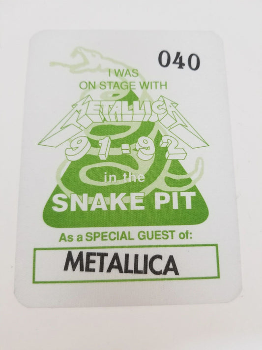 Metallica 91-92 Backstage Pass