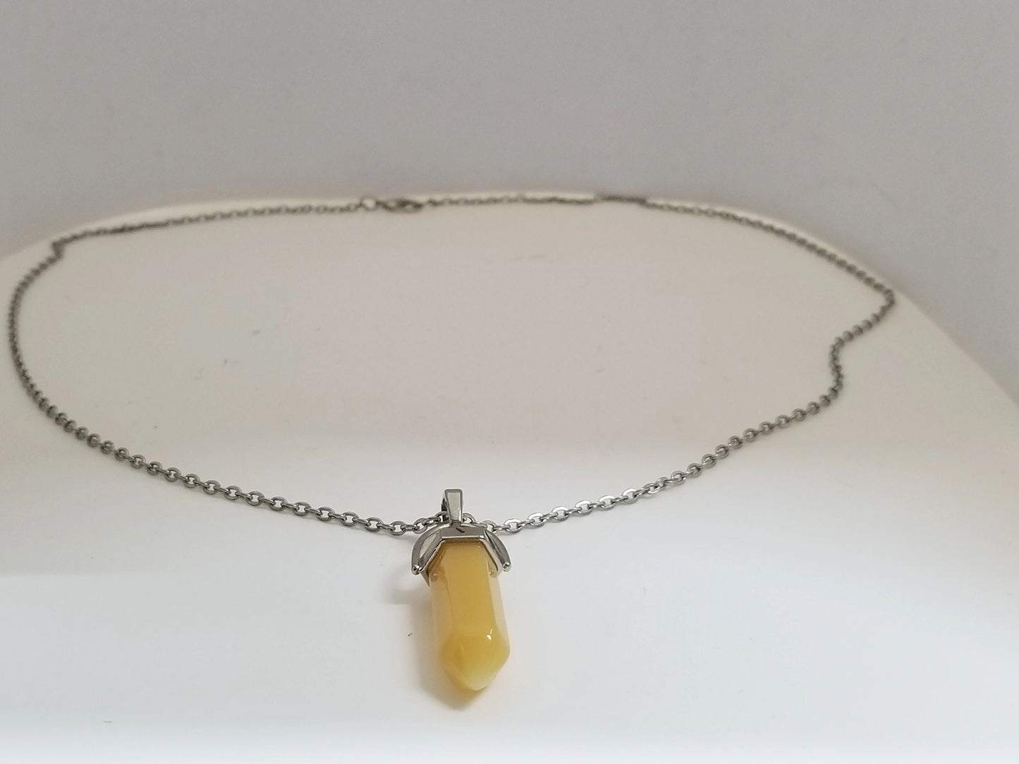 Cut Stone Pendant Necklace