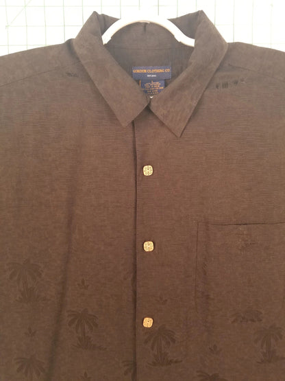 Gordon Clothing Co Black Palm Print Button Down