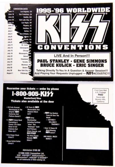 1995 1996 Official KISS Convention Postcard