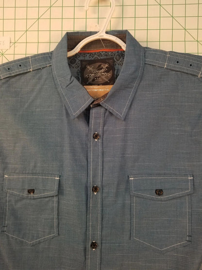 Drill Blue Long Sleeve Button Down Shirt