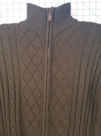 Cable Knit Pullover w/ Zip-up Turtleneck