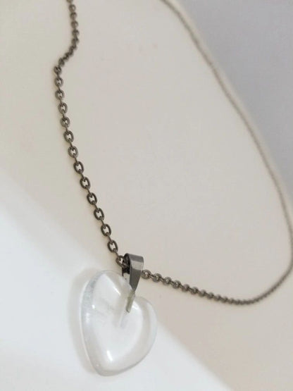 Transparent Heart Pendant Necklace