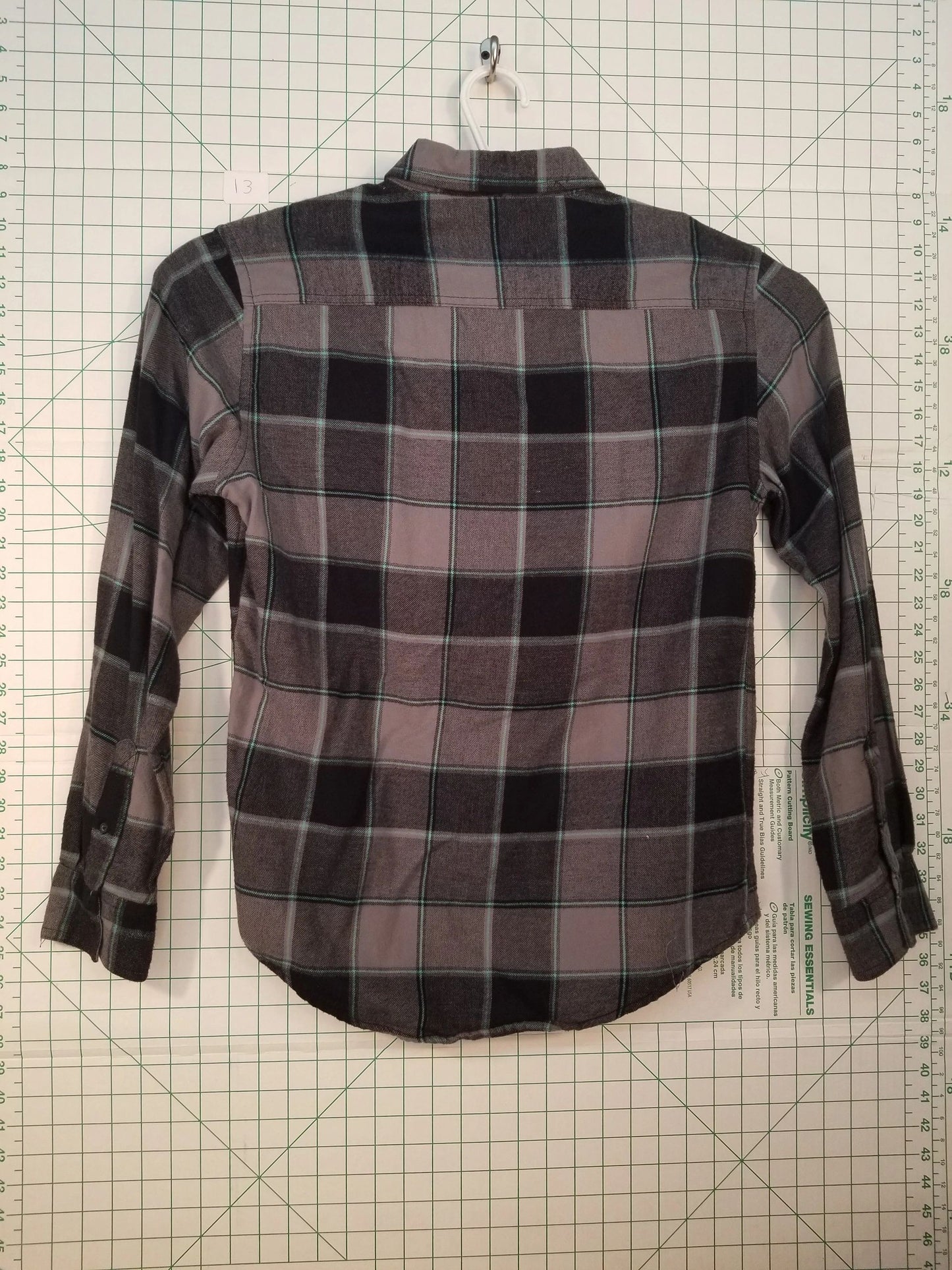 Hawk Black and Grey Checker Print Button Down