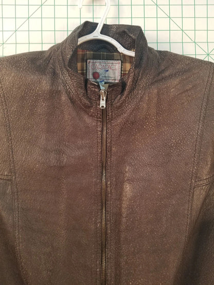 Carapace Brown Leather Zip-up Vest