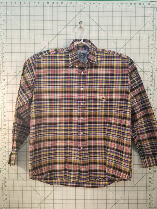 Cinch Multicolor Plaid Button Down Med