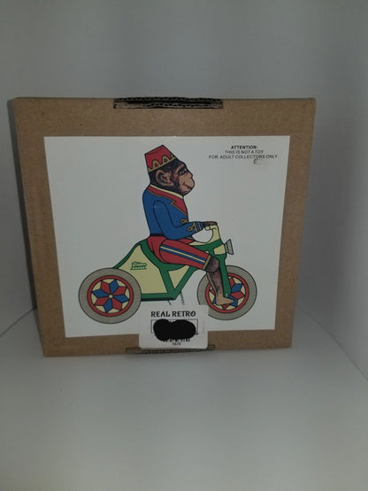Tin Tricycle Monkey Wind-up Collector's Toy