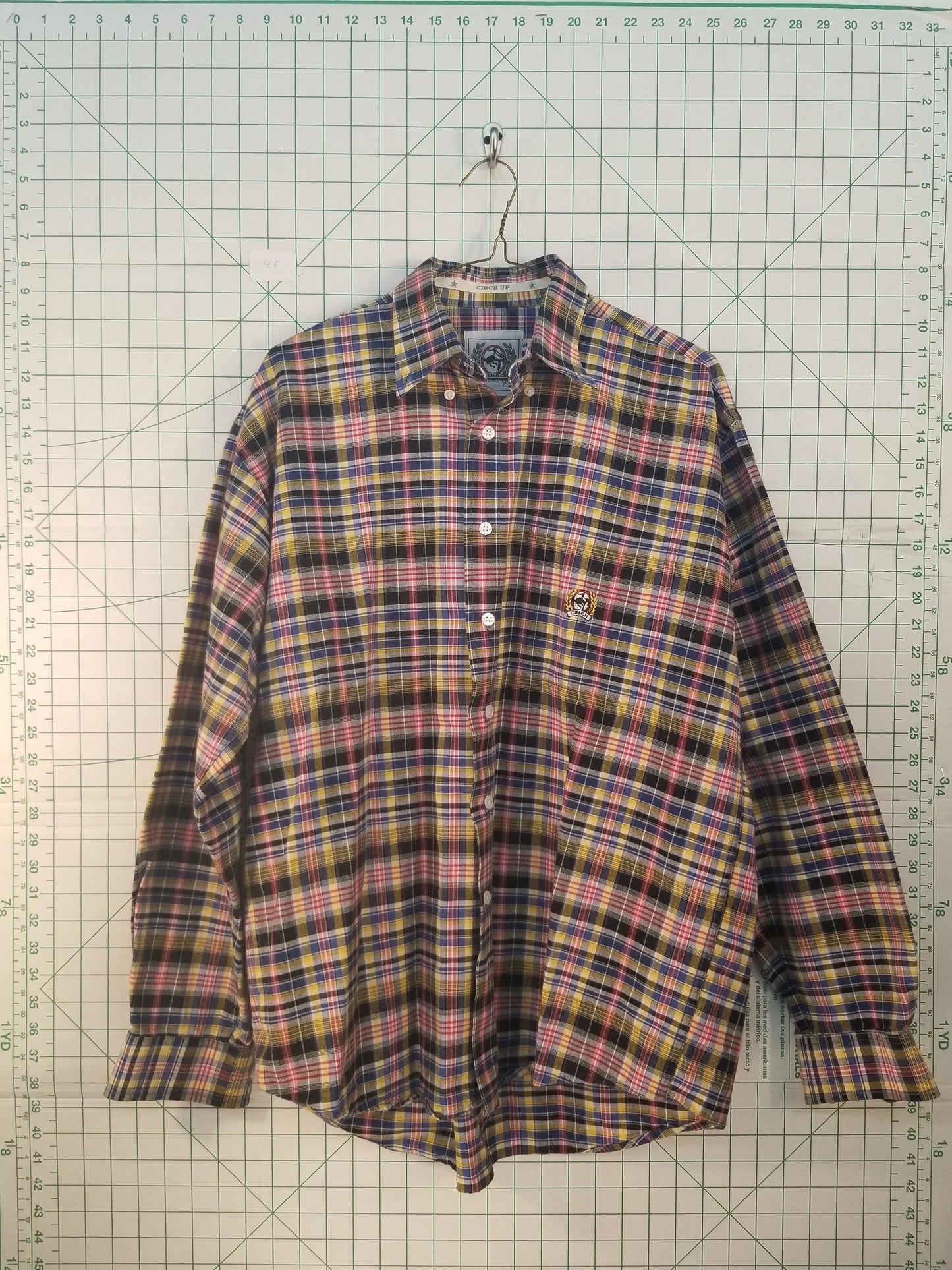 Cinch Multicolor Plaid Button Down Med