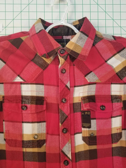 Parish Red Plaid Flannel Button Down