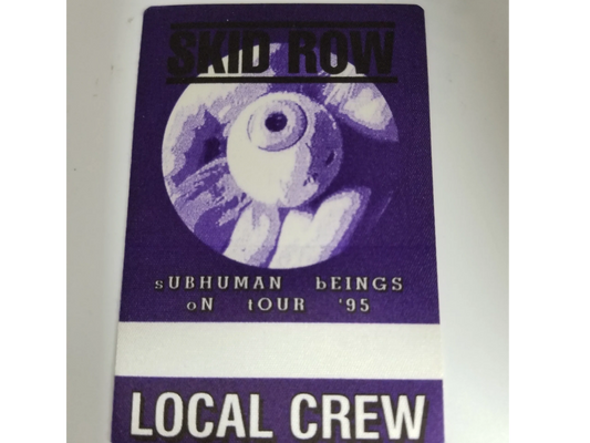 Skid Row "Subhuman Beings On Tour '95" Backstage Pass