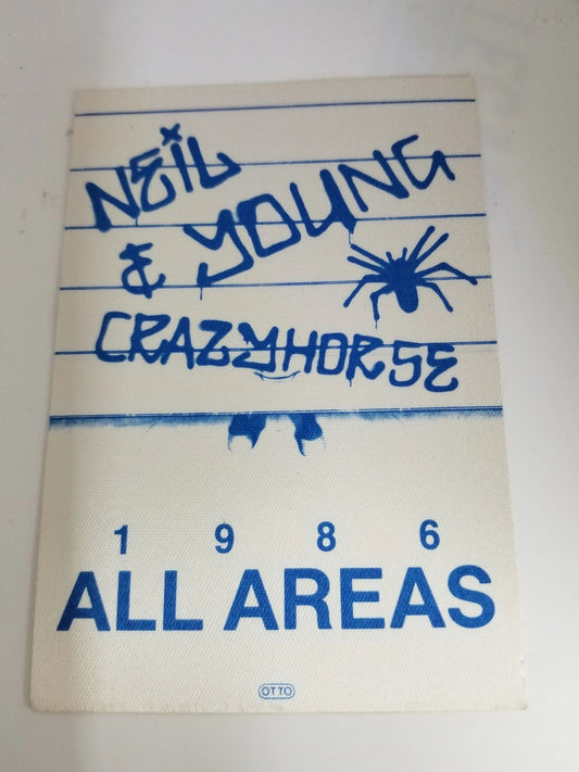 Neil Young & Crazy Horse 1986 Tour Backstage Pass