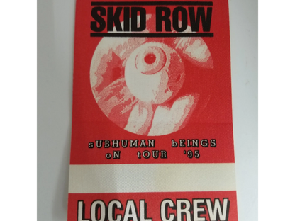 Skid Row "Subhuman Beings On Tour '95" Backstage Pass