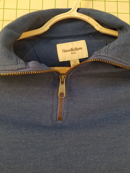 Goodfellow and Co. Blue Zip Up Pullover Sweater S