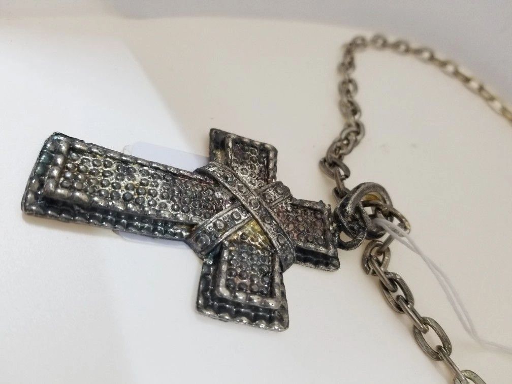 Alloy Link Steeled Crucifix Necklace