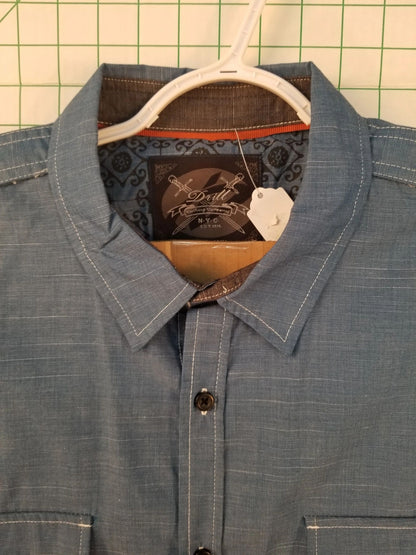 Drill Blue Long Sleeve Button Down Shirt