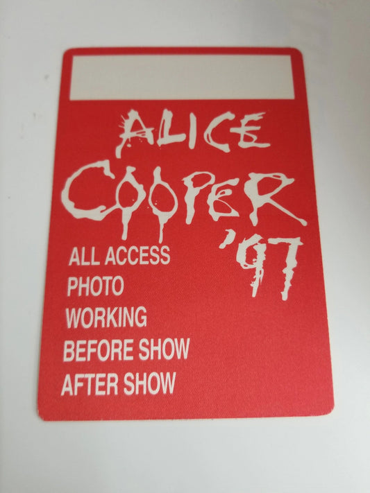 Alice Cooper '97 Tour Backstage Pass