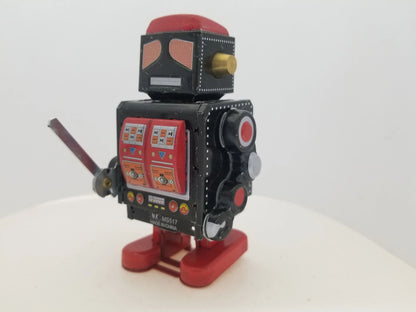 Tin Black/Red Robot w/ Sword Wind-up Collector's Toy