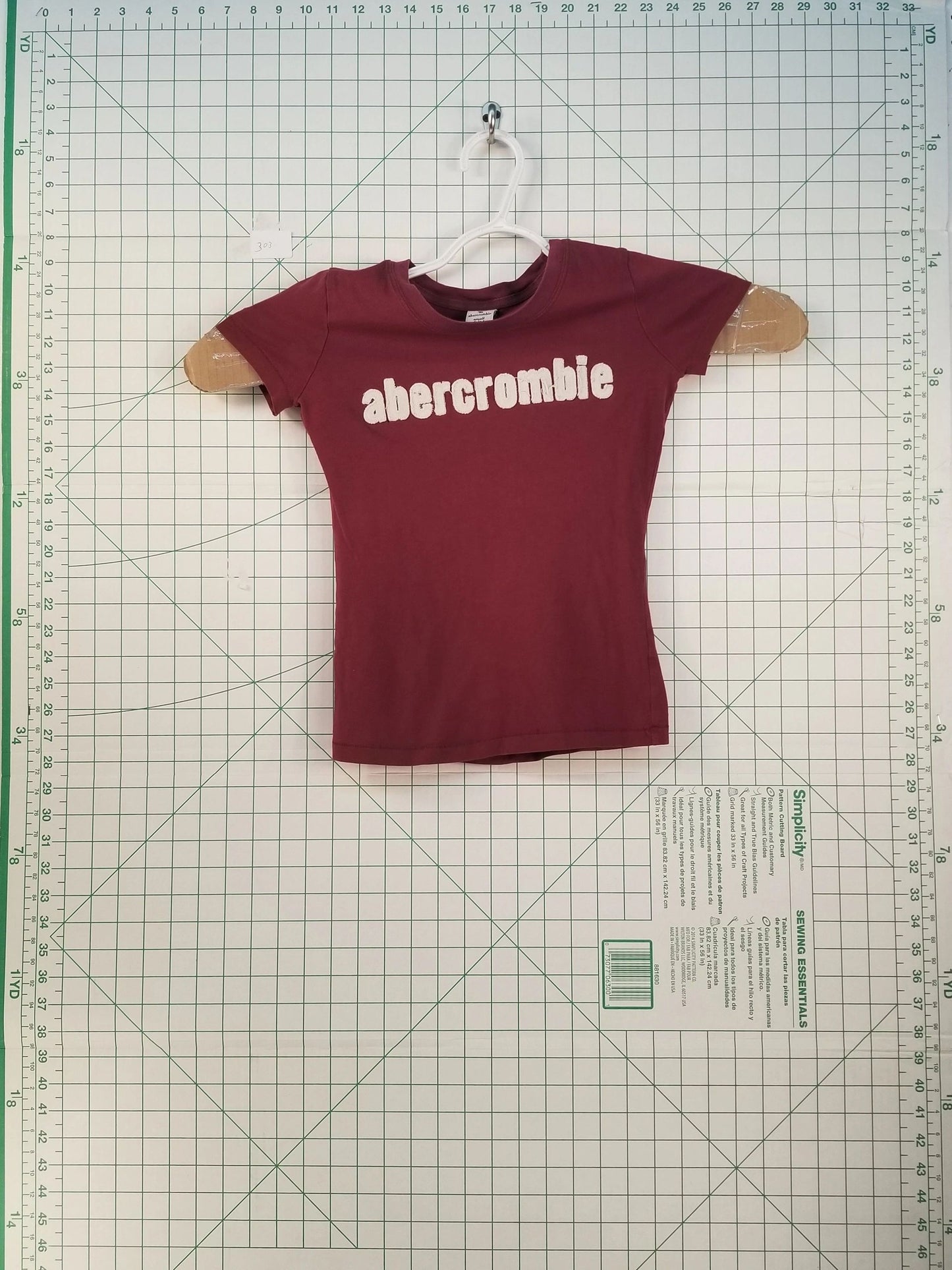 Abercrombie Red Embroidered Tee Small