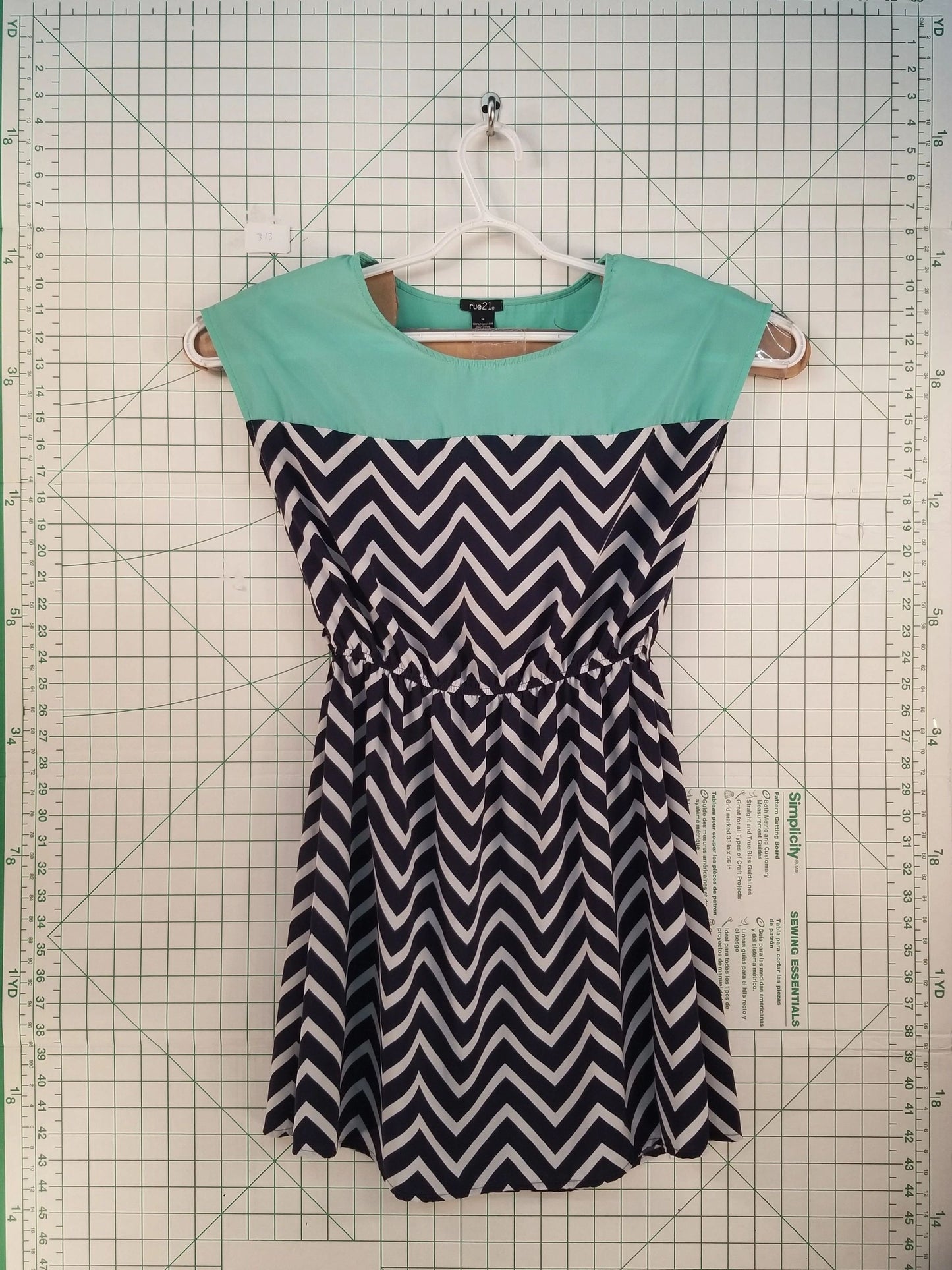 Rue 21 Green/Blue Triangle Stripe Dress