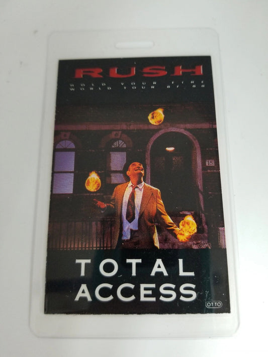 Rush Hold Your Fire World Tour 87-88 Backstage Pass