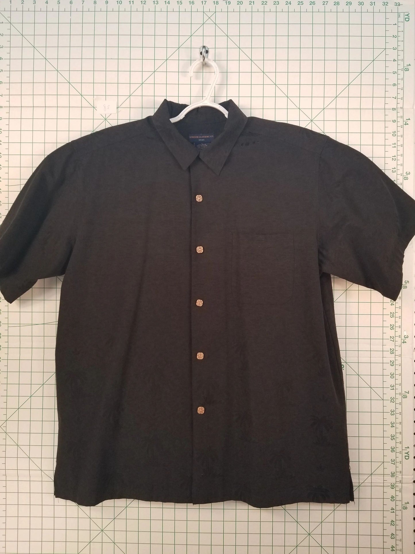 Gordon Clothing Co Black Palm Print Button Down