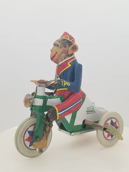 Tin Tricycle Monkey Wind-up Collector's Toy
