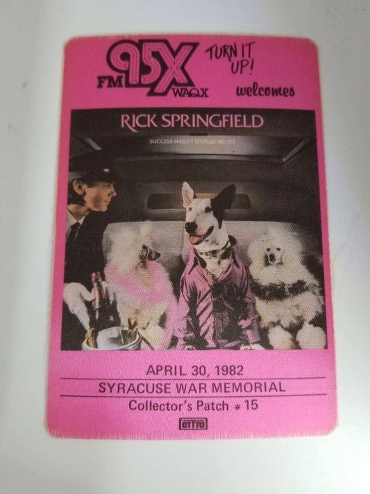 Rick Springfield 1982 Backstage Pass