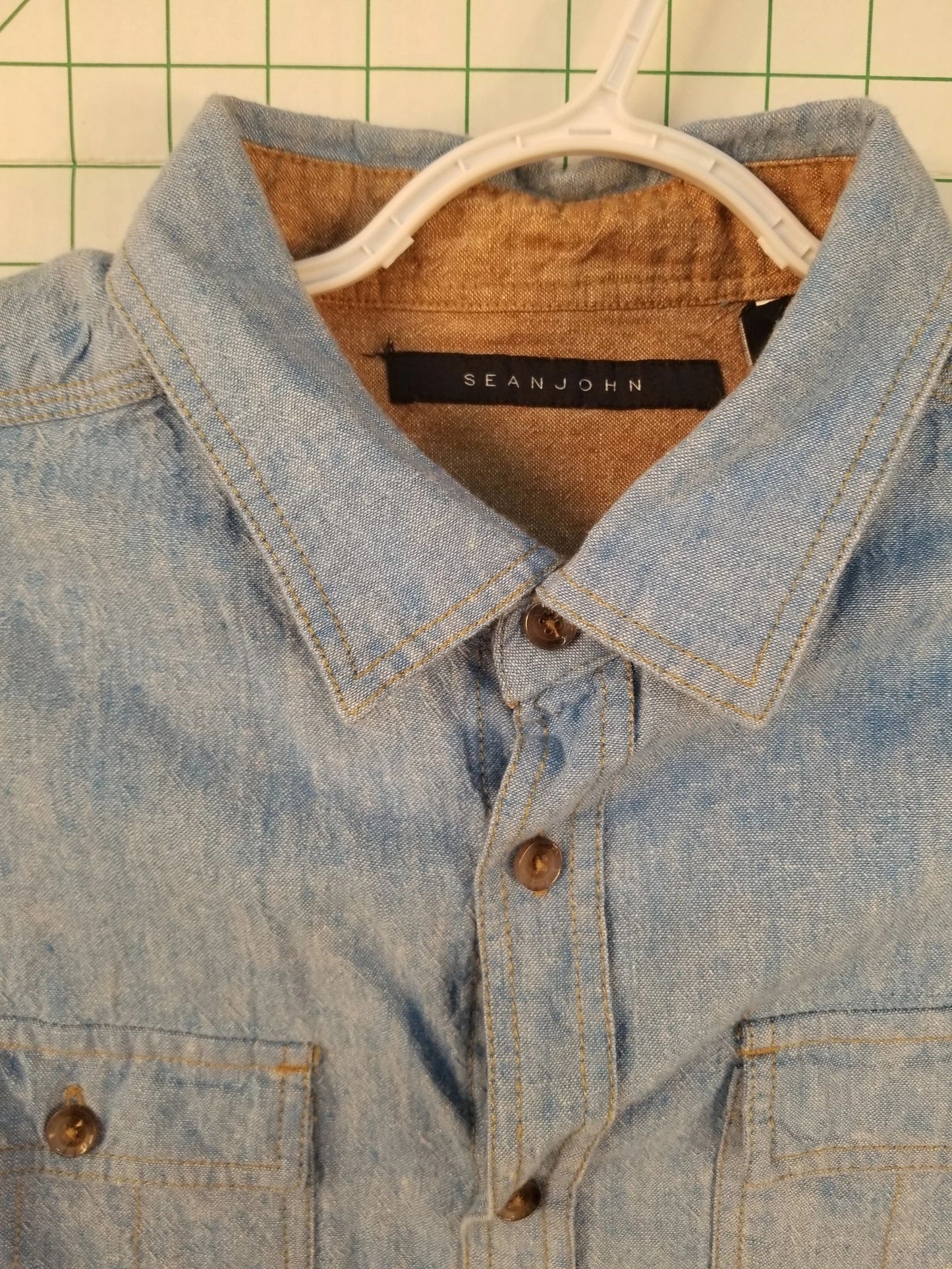 Sean Jean Denim Blue Button Down XL