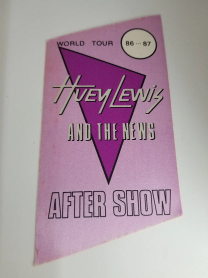 Huey Lewis And The News World Tour 86-87 Backstage Pass