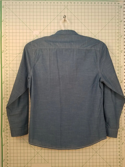 Drill Blue Long Sleeve Button Down Shirt