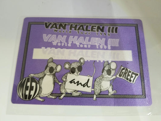 Van Halen World Tour 1998 Backstage Pass