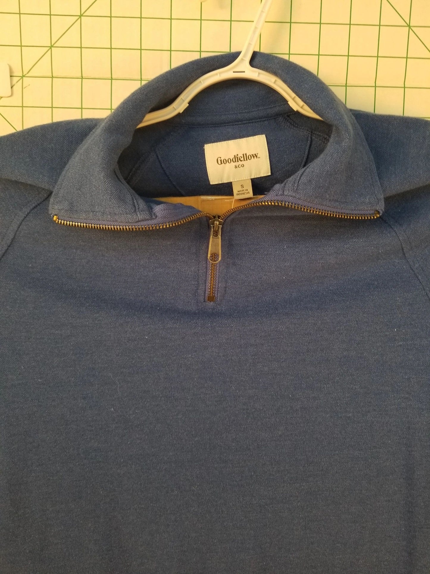 Goodfellow and Co. Blue Zip Up Pullover Sweater S