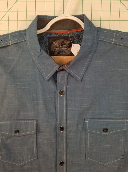 Drill Blue Long Sleeve Button Down Shirt