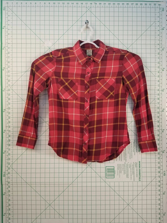 Faded Glory Plaid Pattern Button Down