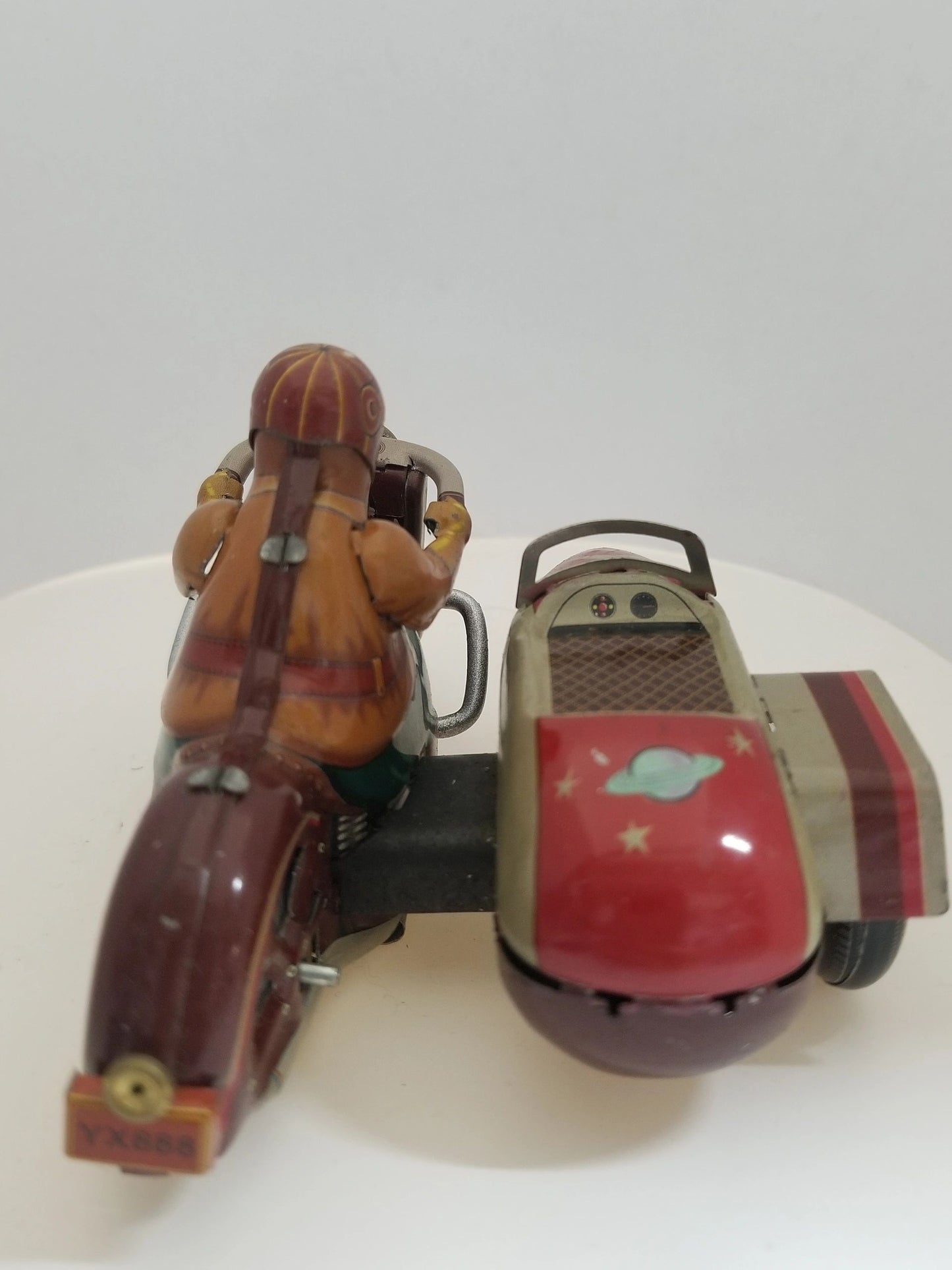 Tin Motorcycle w/ Sidecar Wind-up Collector's Toy