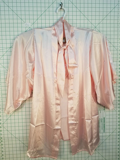 Pink Silk Robe with Bow