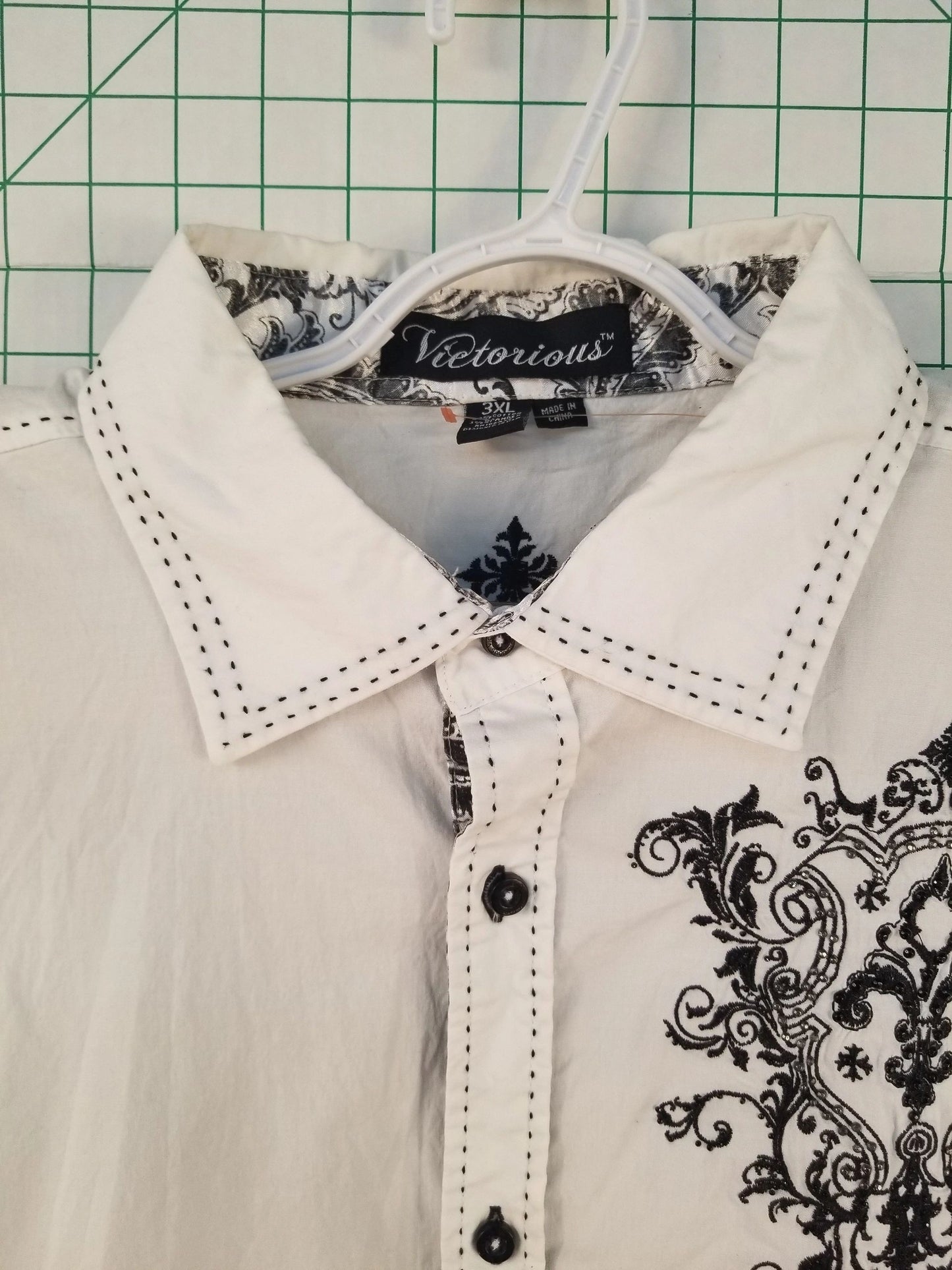 Victorious Embroidered White Button Up