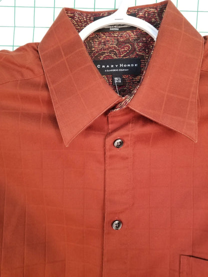 Crazy Horse Red Checker Long Sleeve Button Down