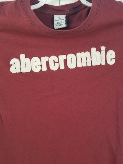 Abercrombie Red Embroidered Tee Small