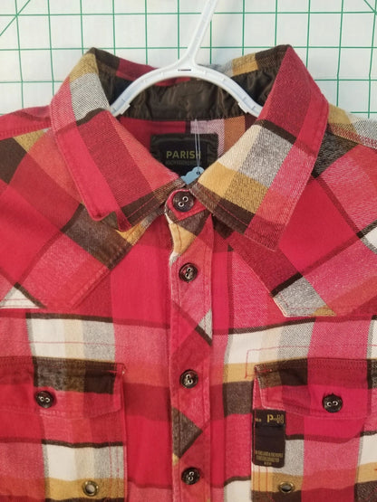 Parish Red Plaid Flannel Button Down