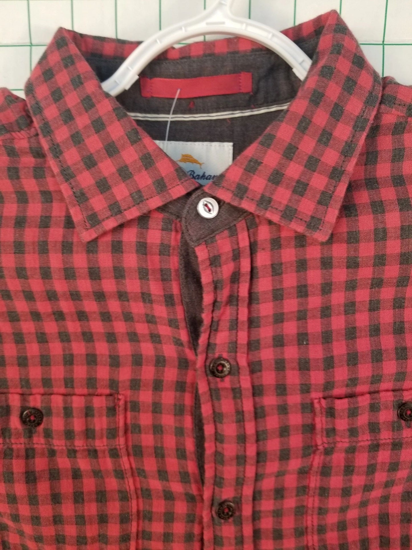 Tommy Bahama Jeans Red Plaid Button Down