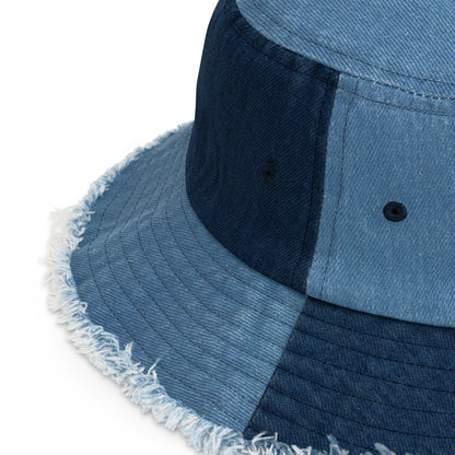 Real Retro Distressed denim bucket hat